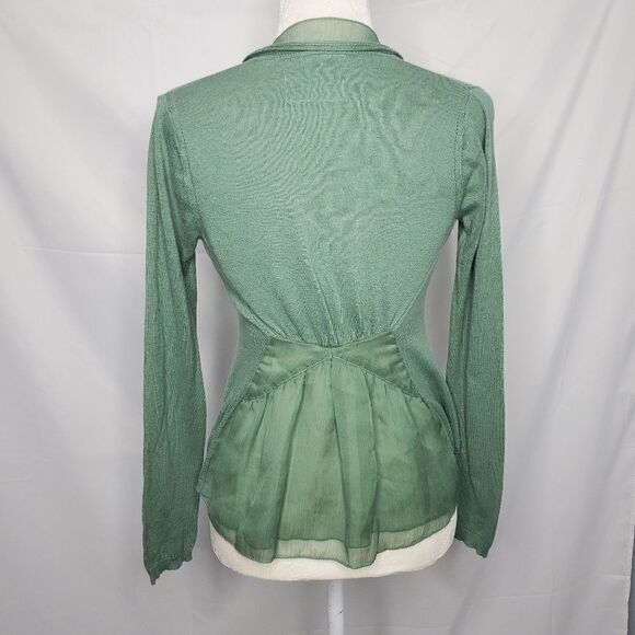ANTHROPOLOGIE cardigan Angel of the North green Aral sweater S - Picture 5 of 11